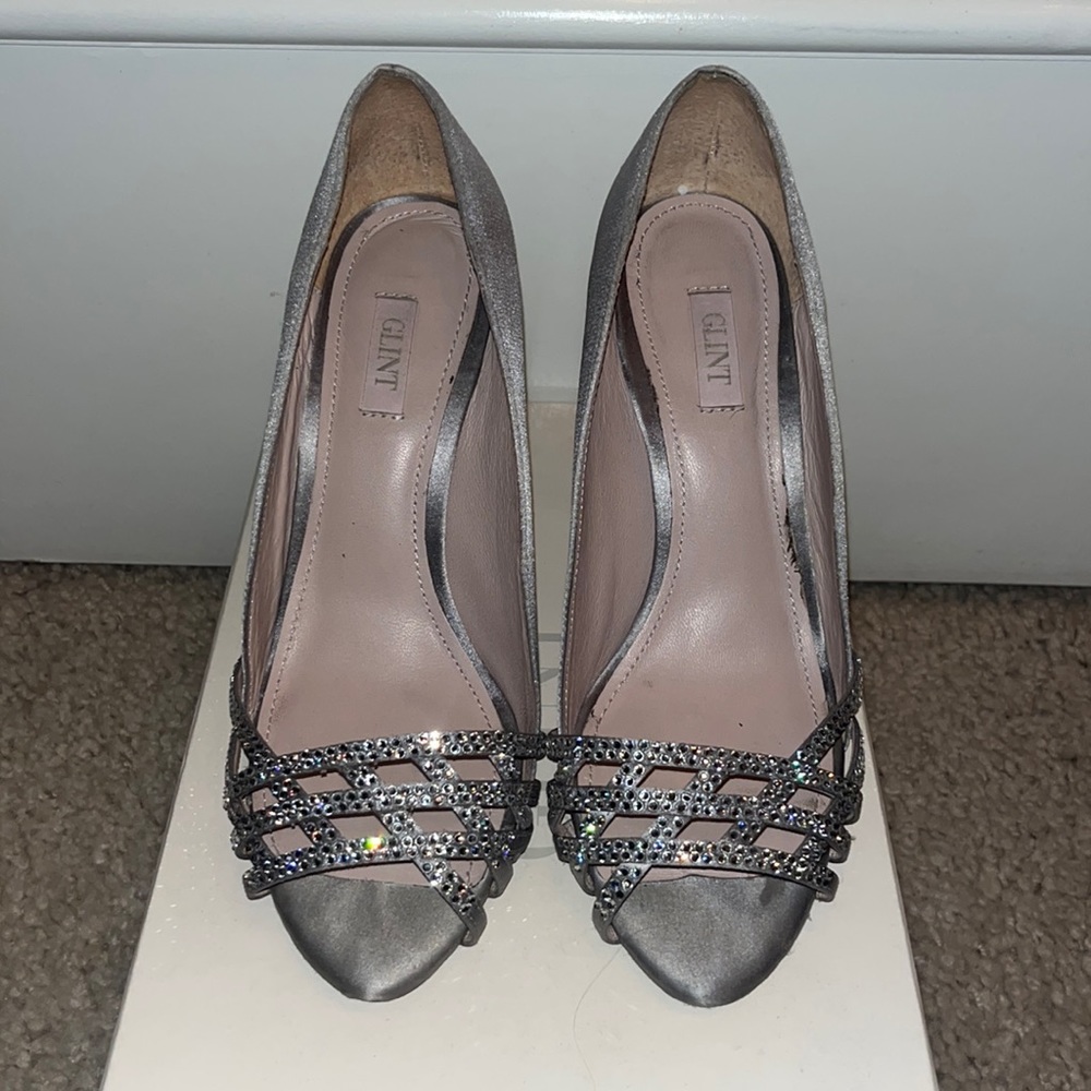 Glint silver heels